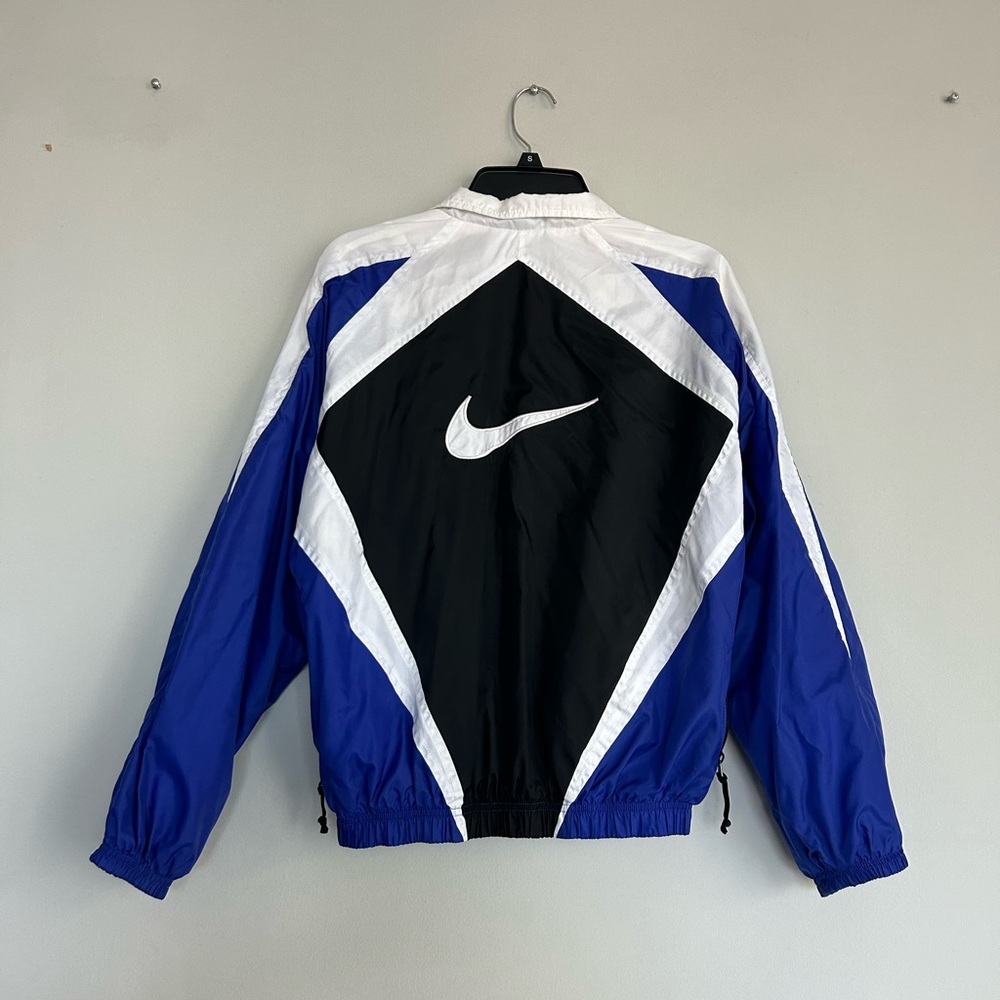 Vintage Nike Blue and Black Windbreaker Jacket